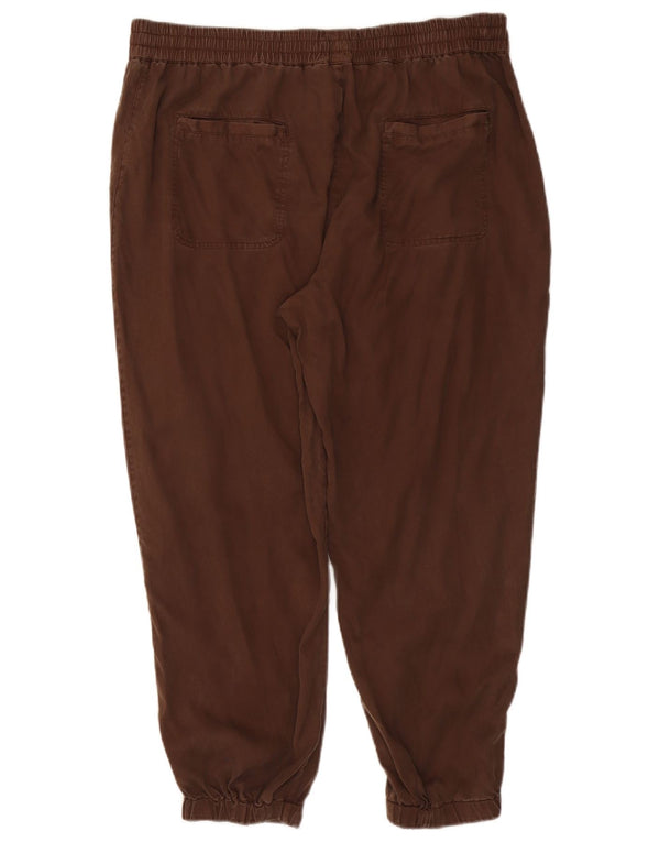 Fat Face Joggeri de damă Pantaloni tăiați UK 16 Large W38 L25 Maro Lycra