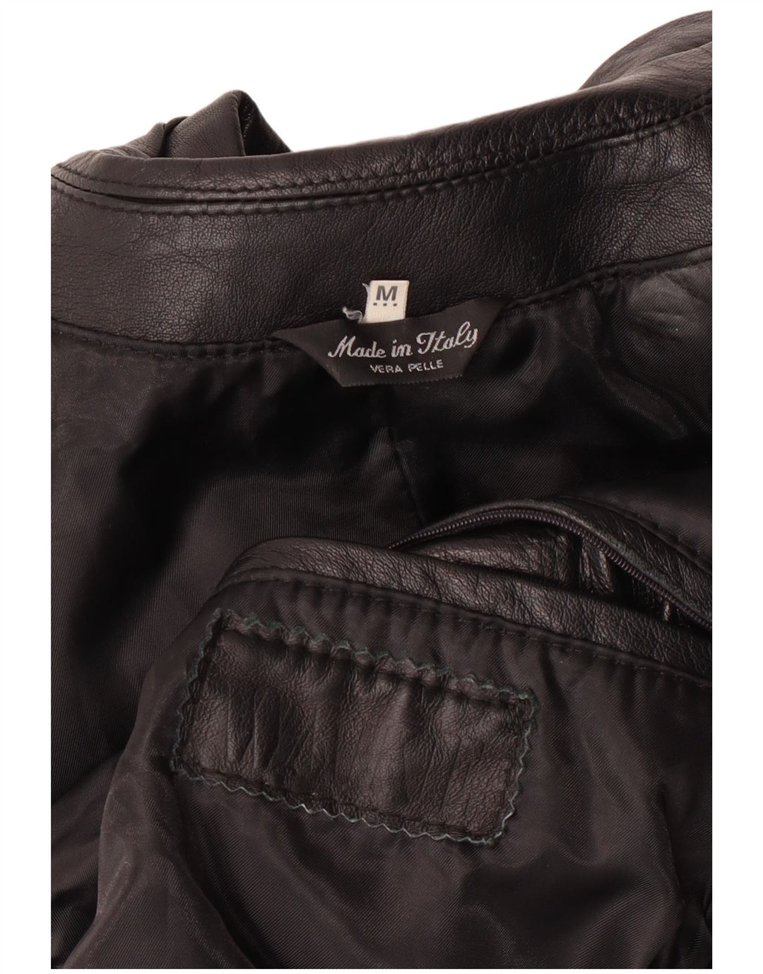 Jachetă de piele vintage pentru bărbați UK 38 Medium Black Leather Classic