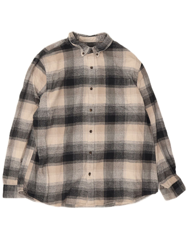 Cămașă de flanel pentru bărbați Marks & Spencer, 2XL, bej, cu carouri