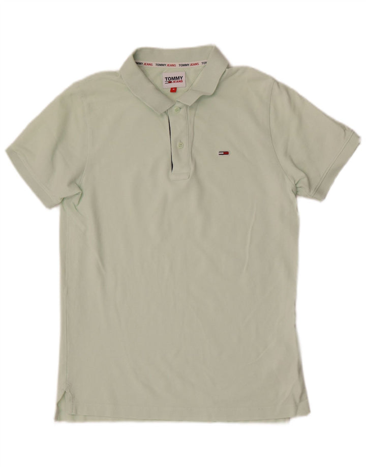 Tricou polo Tommy Hilfiger pentru bărbați, bumbac verde mediu