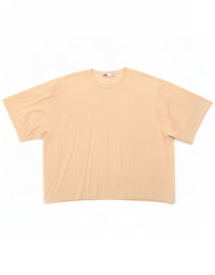 Tricou supradimensionat pentru femei Zara UK 10 Small din viscoză albă