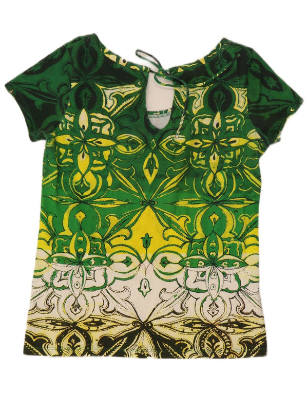 Bluză cu grafică Desigual, pentru femei, UK 14, bumbac mare, verde, paisley
