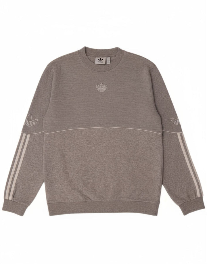 ADIDAS Mens Sweatshirt Jumper XS Grey Cotton
