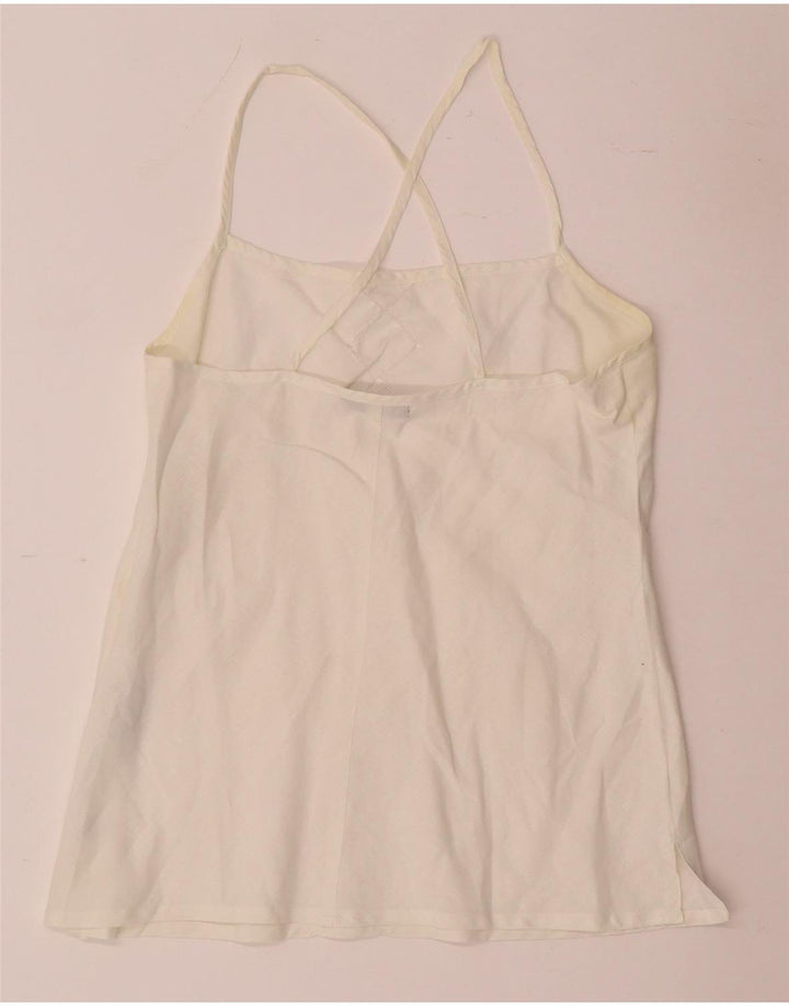 Sara Glenzer Cami Top pentru femei IT 46 Large White Linen