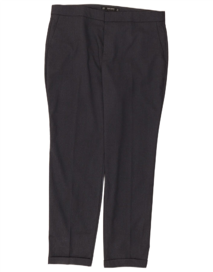 Pantaloni chino subțiri pentru femei Zara EU 40 Mediu L30 L27 Bleumarin Poliester