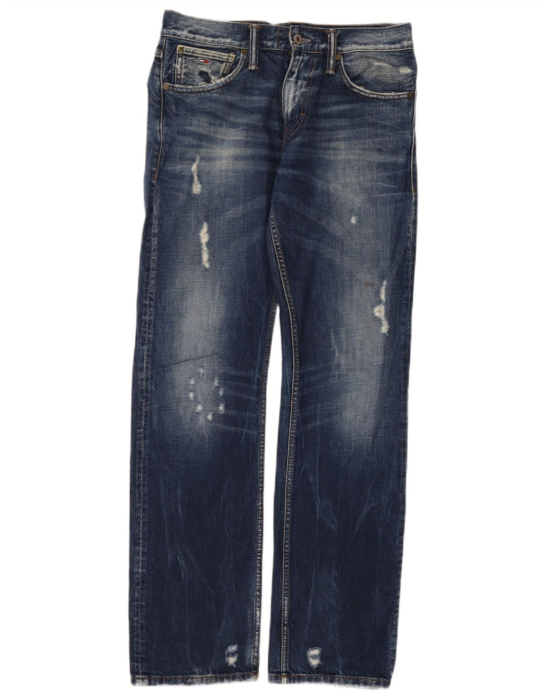 Blugi drepți obișnuiți, Distressed, Tommy Hilfiger Ryder, pentru femei, W29 L32, albaștri