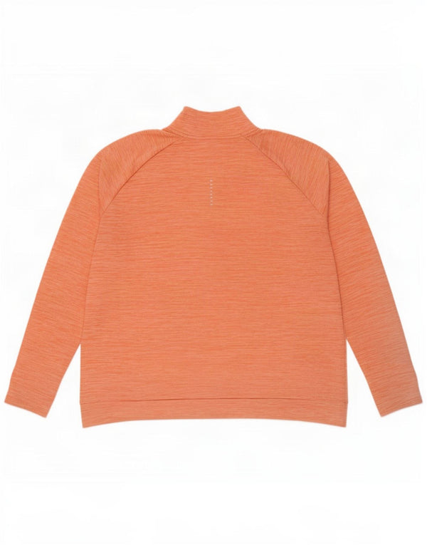 Pulover pentru femei Nike Dri Fit, cu fermoar, cu gât, UK 18 XL, pete portocaliu