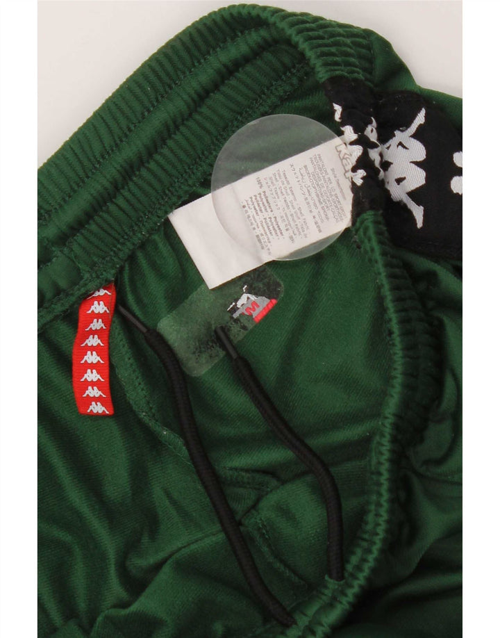Pantaloni de trening grafic Kappa pentru bărbați, verde mediu, poliester color bloc