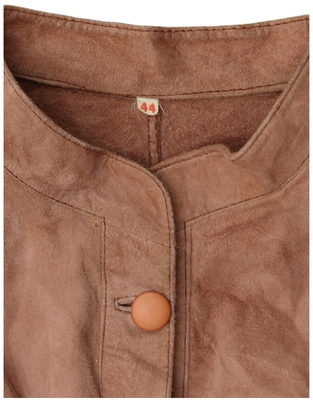 Bluză cămașă din piele intoarsa pentru femei VINTAGE EU 44 XL maro