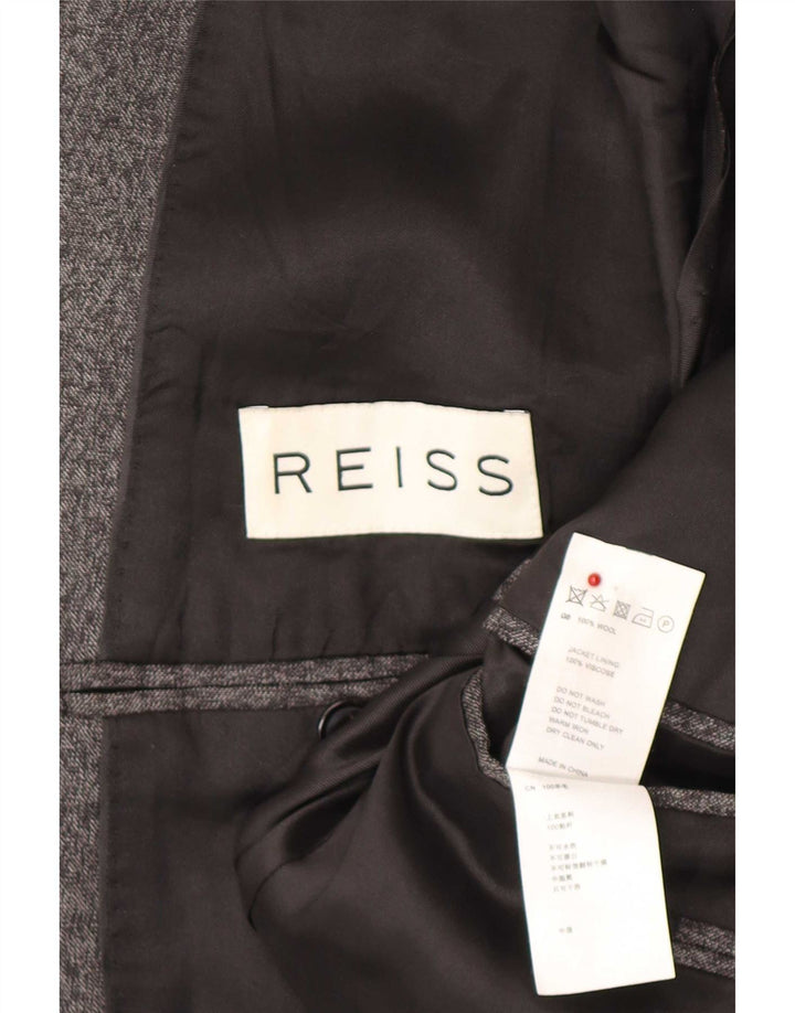 Jachetă pentru bărbați Reiss cu 2 nasturi, UK 38, lână cu pete, gri mediu