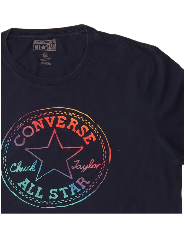 Tricou cu grafic Chuck Taylor CONVERSE pentru bărbați Top mediu din bumbac bleumarin