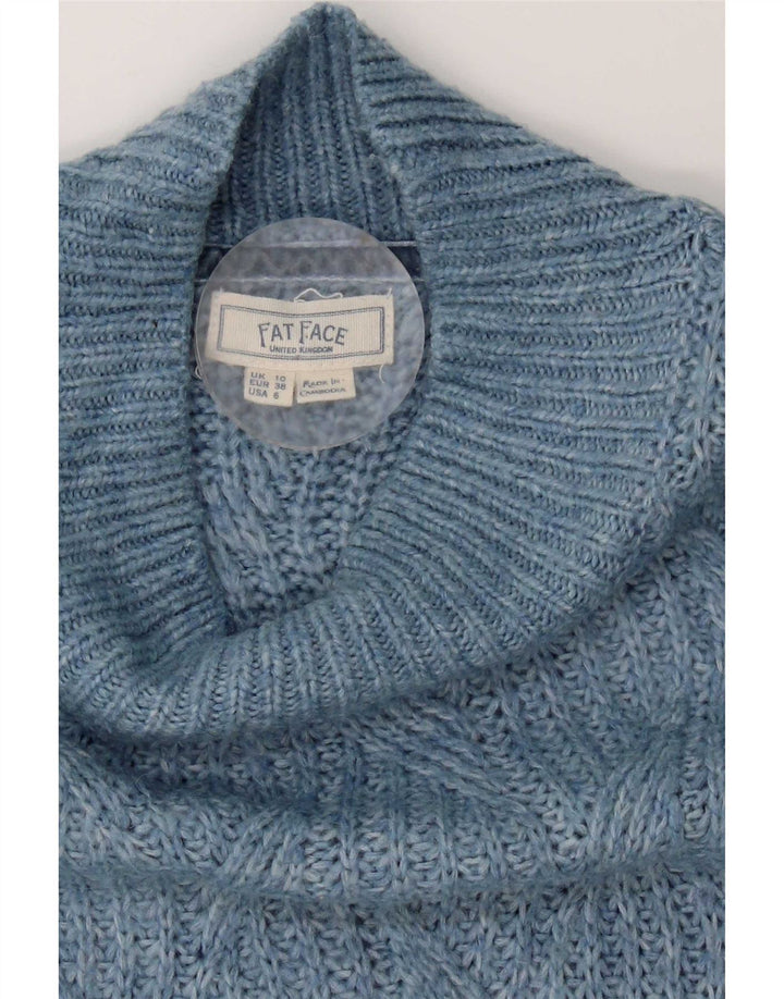 Pulover cu gât țestoasă supradimensionat pentru femei Fat Face UK 10 Small Blue