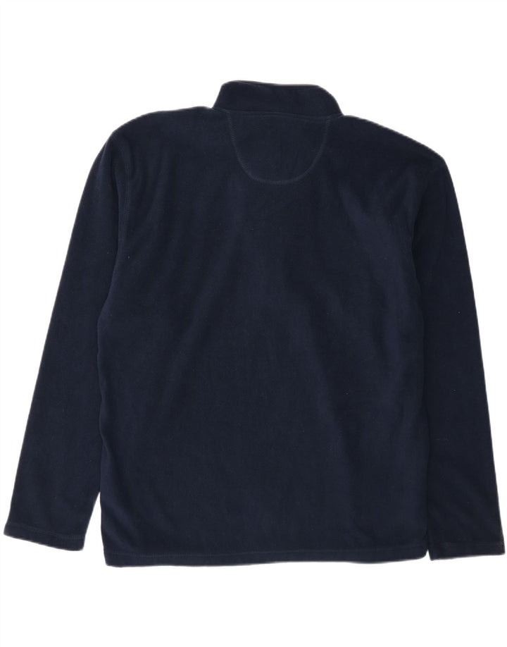 RUSSELL ATHLETIC Mens Zip Neck Fleece Jumper XL Navy Blue Polyester Vintage Russell Athletic and Second-Hand Russell Athletic from Messina Hembry 