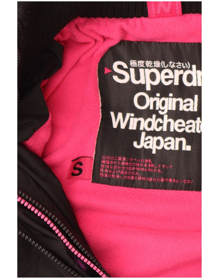 Jachetă Windbreaker cu glugă Superdry pentru femei UK 10 Small Black