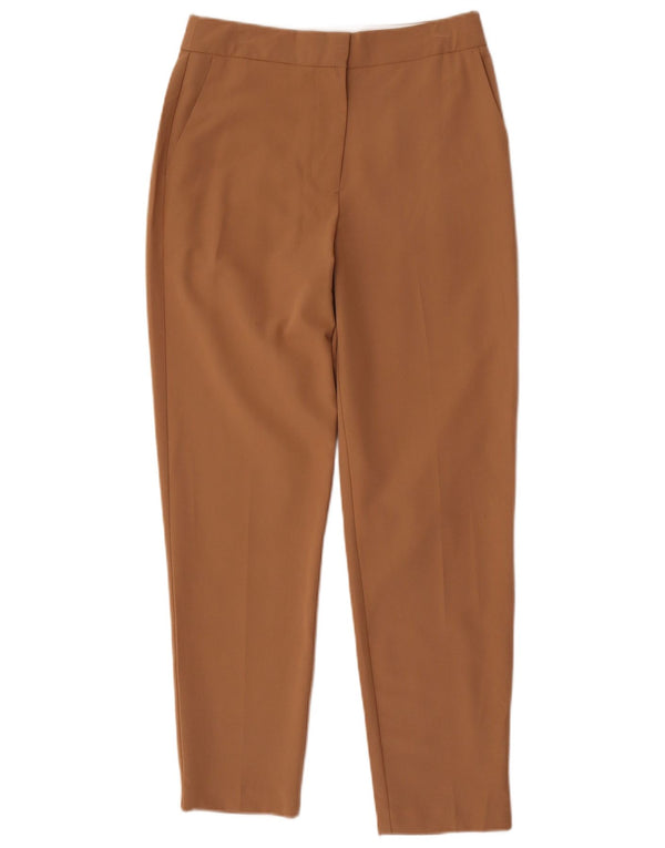 Topshop Womens Tapered Chino Trousers UK 8 Small W26 L27 Brown Polyester