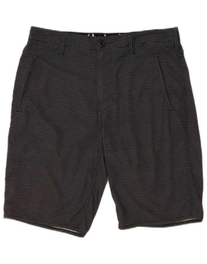 Pantaloni scurți chino Hurley pentru bărbați W31, poliester cu dungi gri medii