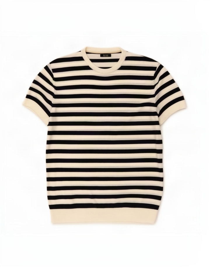 Pulover Massimo Dutti pentru bărbați cu decolteu rotund, cu dungi albe, mari