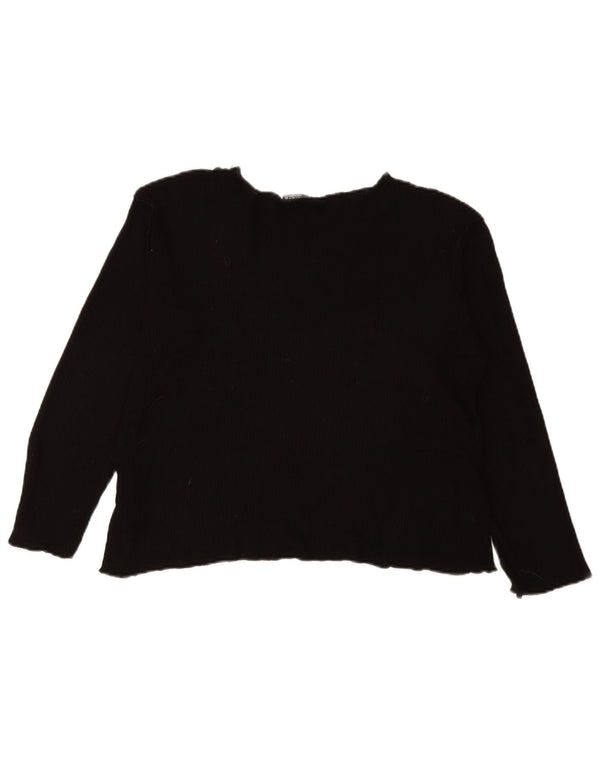 Top supradimensionat pentru femei Zara cu mânecă lungă UK 10 mic, negru, viscoză