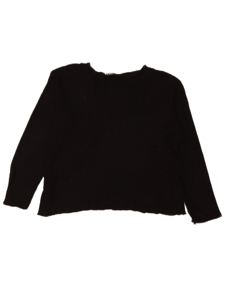 Top supradimensionat pentru femei Zara cu mânecă lungă UK 10 mic, negru, viscoză
