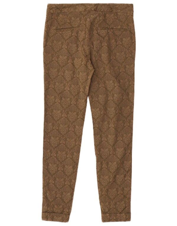 Pantaloni chino slim pentru femei ZARA XS W24 L27 Kaki Paisley