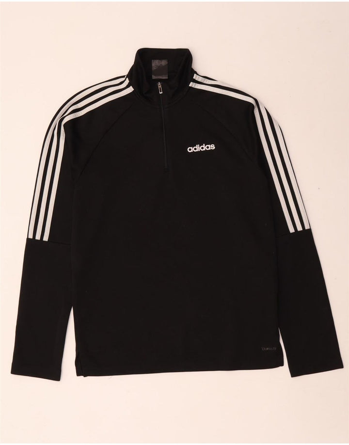 Adidas pentru bărbați Climalite Zip Neck Pullover Trening Top Mic Negru Poliester
