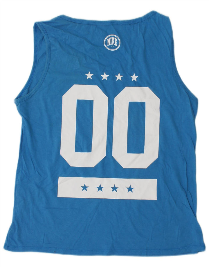 Top cu vestă grafică NIKE pentru femei UK 14, bumbac albastru mediu