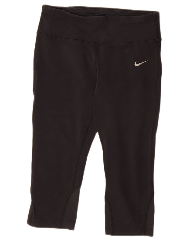 Leggings capri Nike Dri Fit pentru femei UK 8 Small Nylon negru