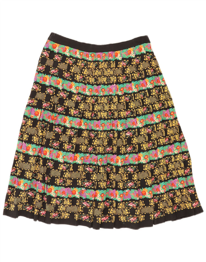 Fusta plisată Vintage pentru femei W28 Medium Black Floral