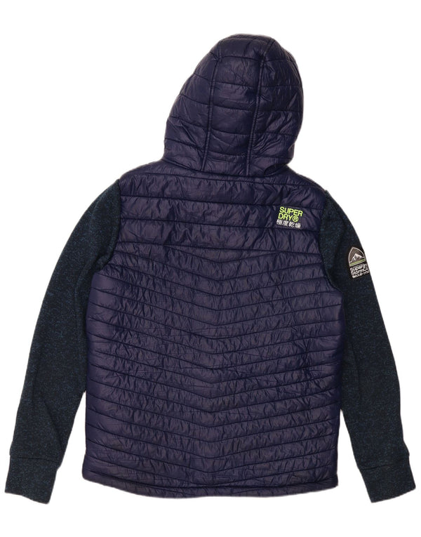 Jachetă căptușită cu glugă grafică pentru bărbați SUPERDRY UK 42 XL bleumarin pete