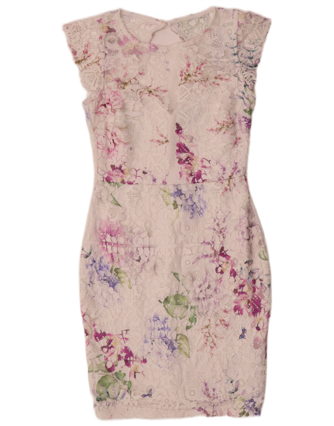 Rochie Lipsy pentru femei din dantela UK 12 Poliester floral alb mediu