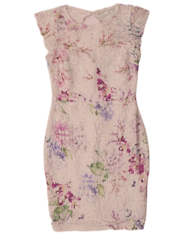 Rochie Lipsy pentru femei din dantela UK 12 Poliester floral alb mediu