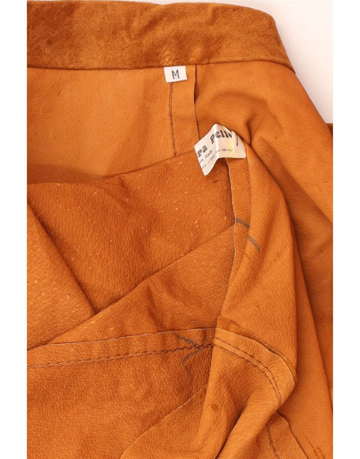 Pardesiu supradimensionat de piele intoarsa pentru femei VINTAGE UK 14 piele maro medie