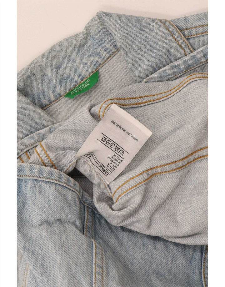 Jachetă de blugi pentru femei Benetton UK 14, bumbac albastru mediu