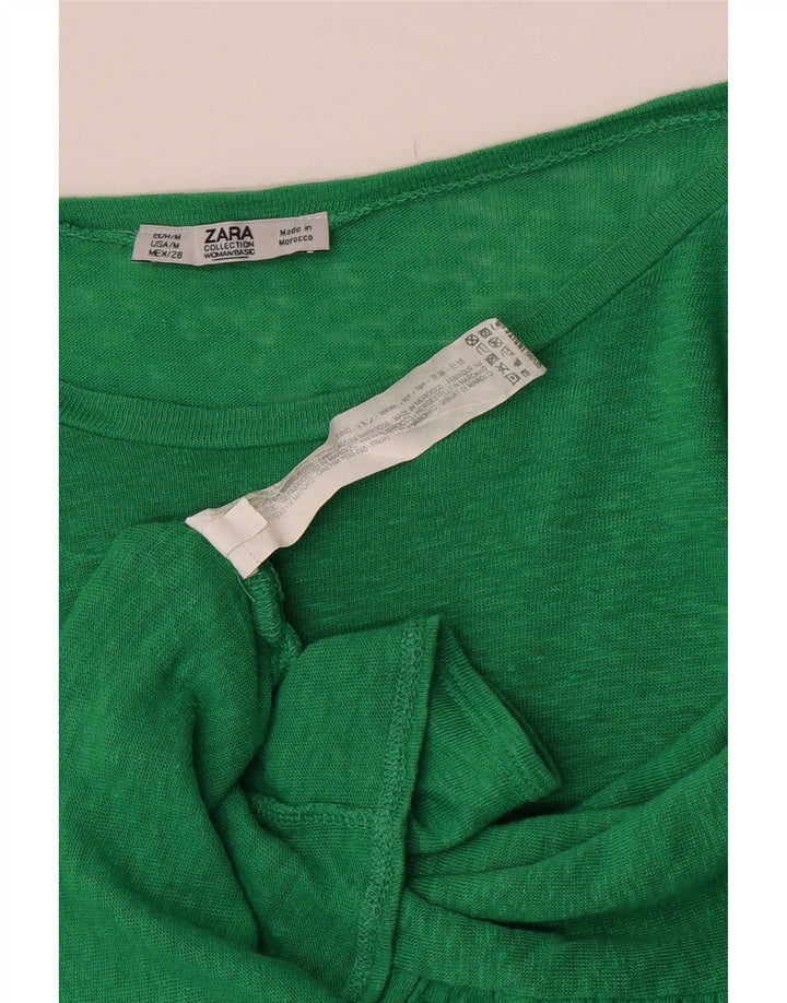 Bluză Zara Femei Batwing Top UK 14 Medium Green Linen