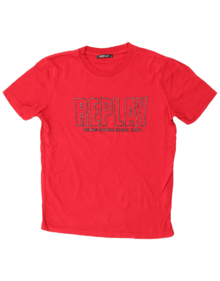 Tricou grafic pentru bărbați Replay Top mic, roșu, bumbac