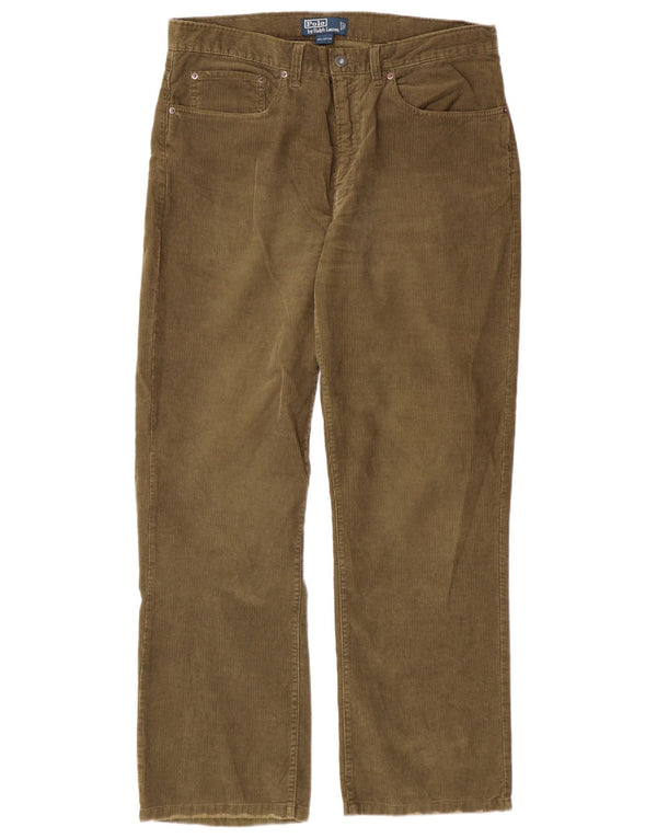 Pantaloni drepti din velur pentru bărbați Polo Ralph Lauren L36 L32 Kaki Classic