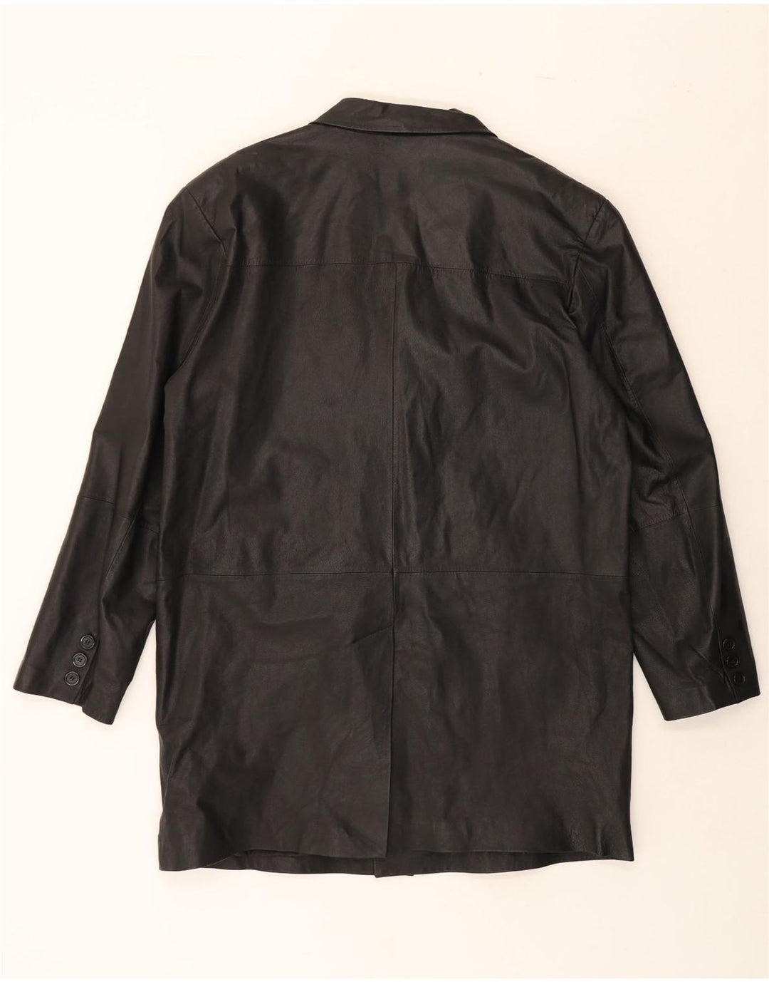 VINTAGE Mens Leather Coat UK 42 XL Black Leather Vintage Vintage and Second-Hand Vintage from Messina Hembry 