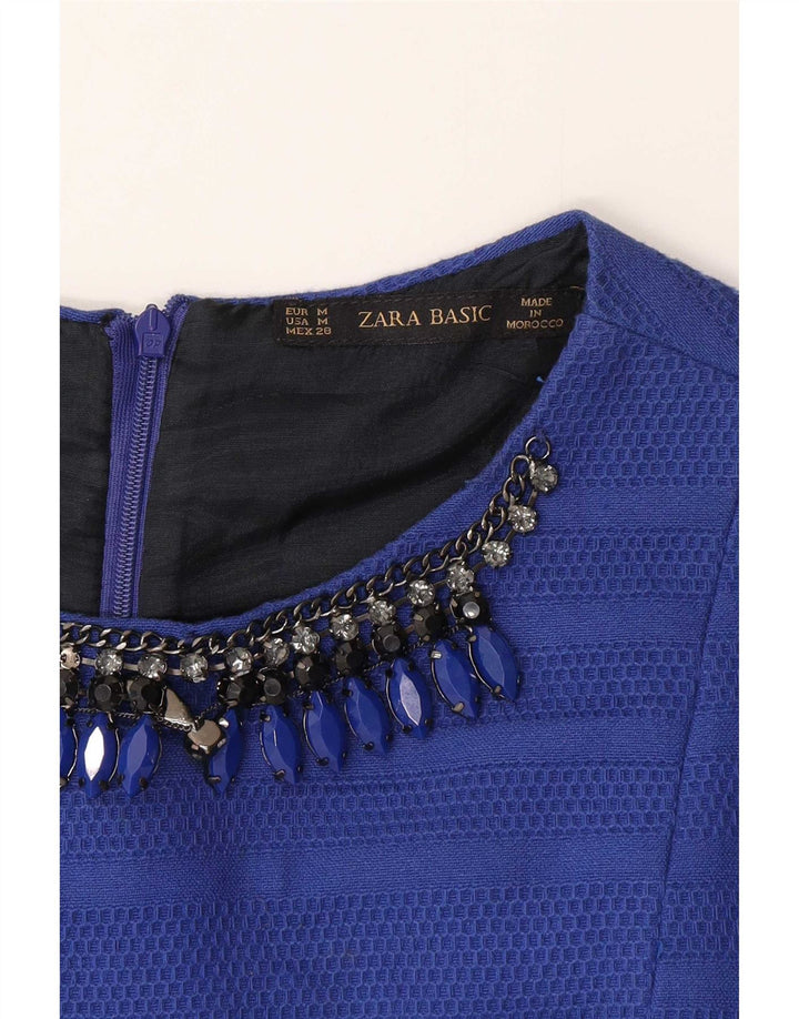Rochie A-Line pentru femei Zara UK 12 Medium Blue Striped