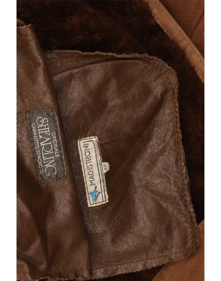 Jachetă vintage pentru bărbați din shearling IT 48 maro mediu din shearling