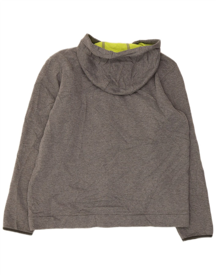 EDDIE BAUER Pulover cu capotă cu fermoar pentru bărbați, mare, gri, poliester