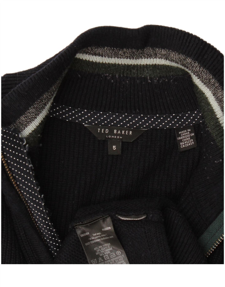 Pulover pentru bărbați Ted Baker, cu fermoar, cu gât, mărimea 5 XL, poliester bleumarin