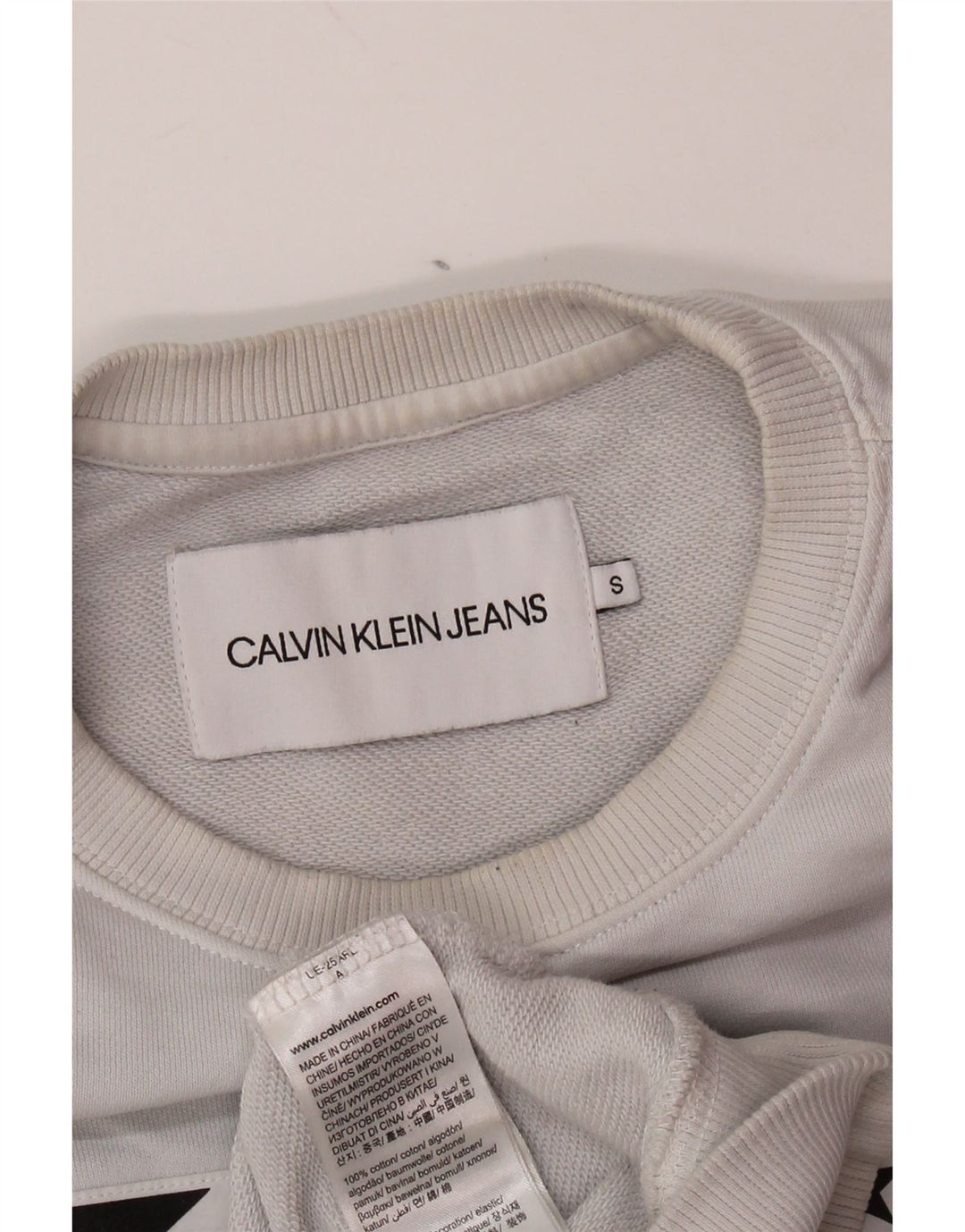 CALVIN KLEIN JEANS Hanorac grafic pentru bărbați Pulover mic, gri, bumbac