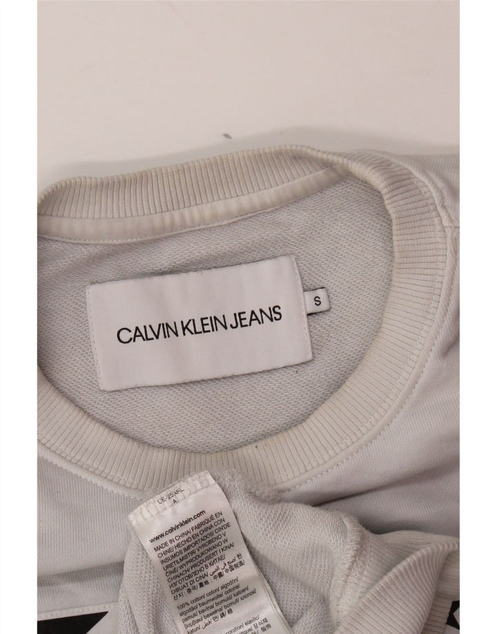 CALVIN KLEIN JEANS Hanorac grafic pentru bărbați Pulover mic, gri, bumbac