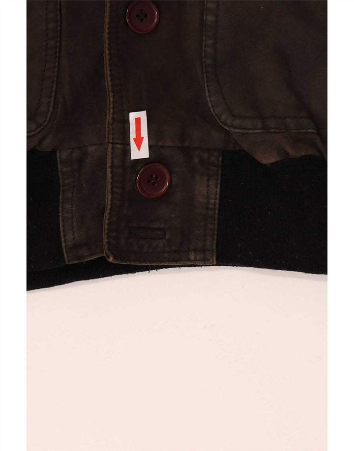 Bomber Vintage pentru bărbați din piele intoarsa UK 40 Large Kaki