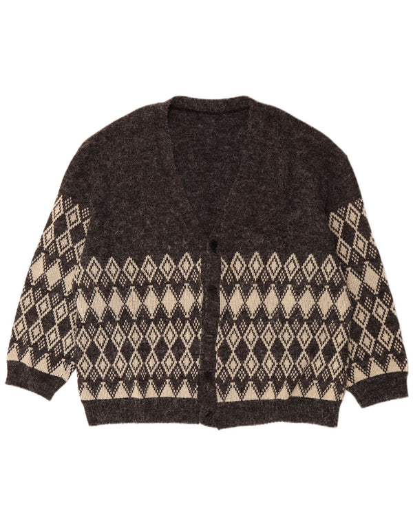 Pulover cardigan pentru bărbați VINTAGE XL Gri Argyle/Diamond