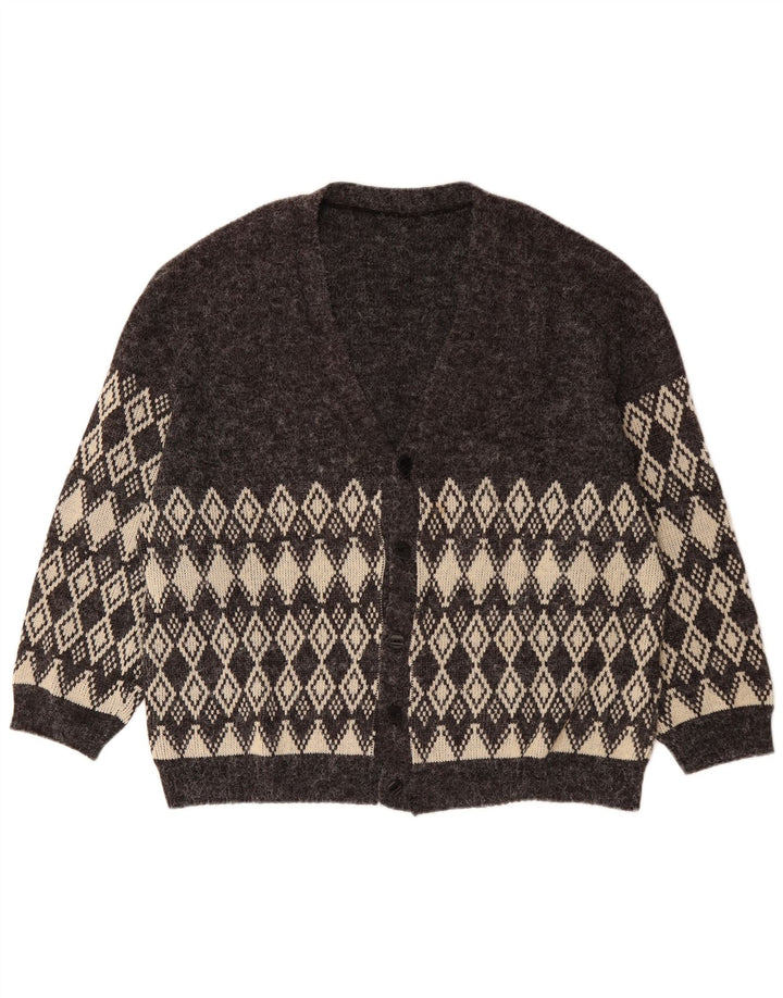 Pulover cardigan pentru bărbați VINTAGE XL Gri Argyle/Diamond