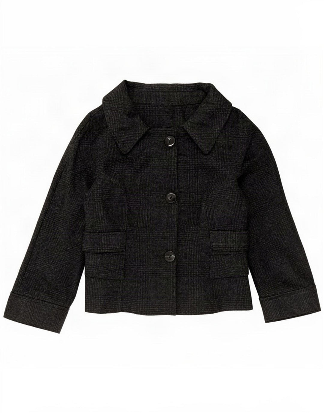 Sacou blazer pentru femei cu 3 nasturi Zara UK 14 Medium Black Check Wool