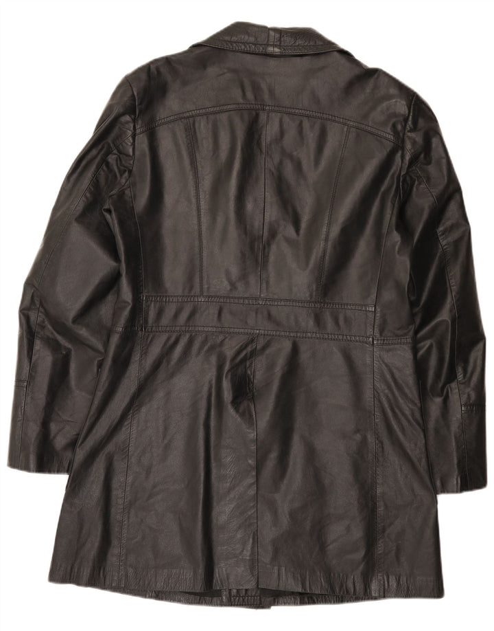 Palton din piele vintage pentru bărbați UK 36 mic negru