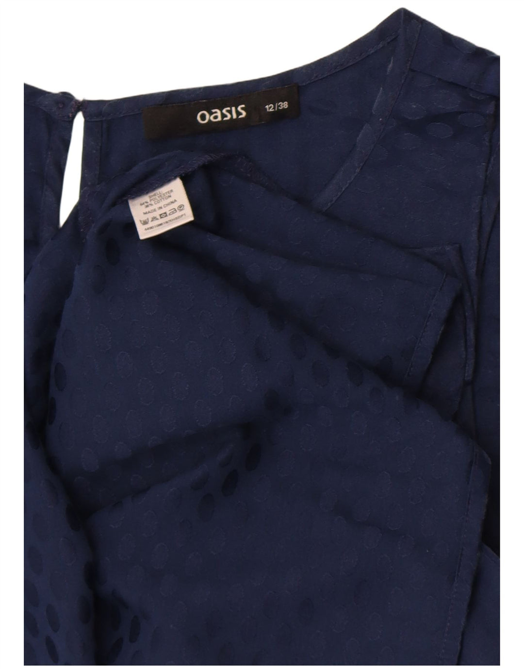 Bluză fără mâneci pentru femei Oasis UK 12 Medium bleumarin poliester cu pete