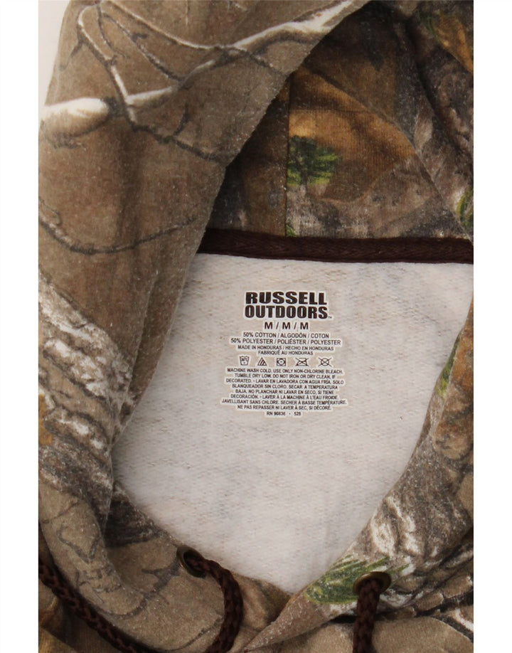 Pulover Russell Athletic pentru bărbați, bumbac, camuflaj, kaki mediu